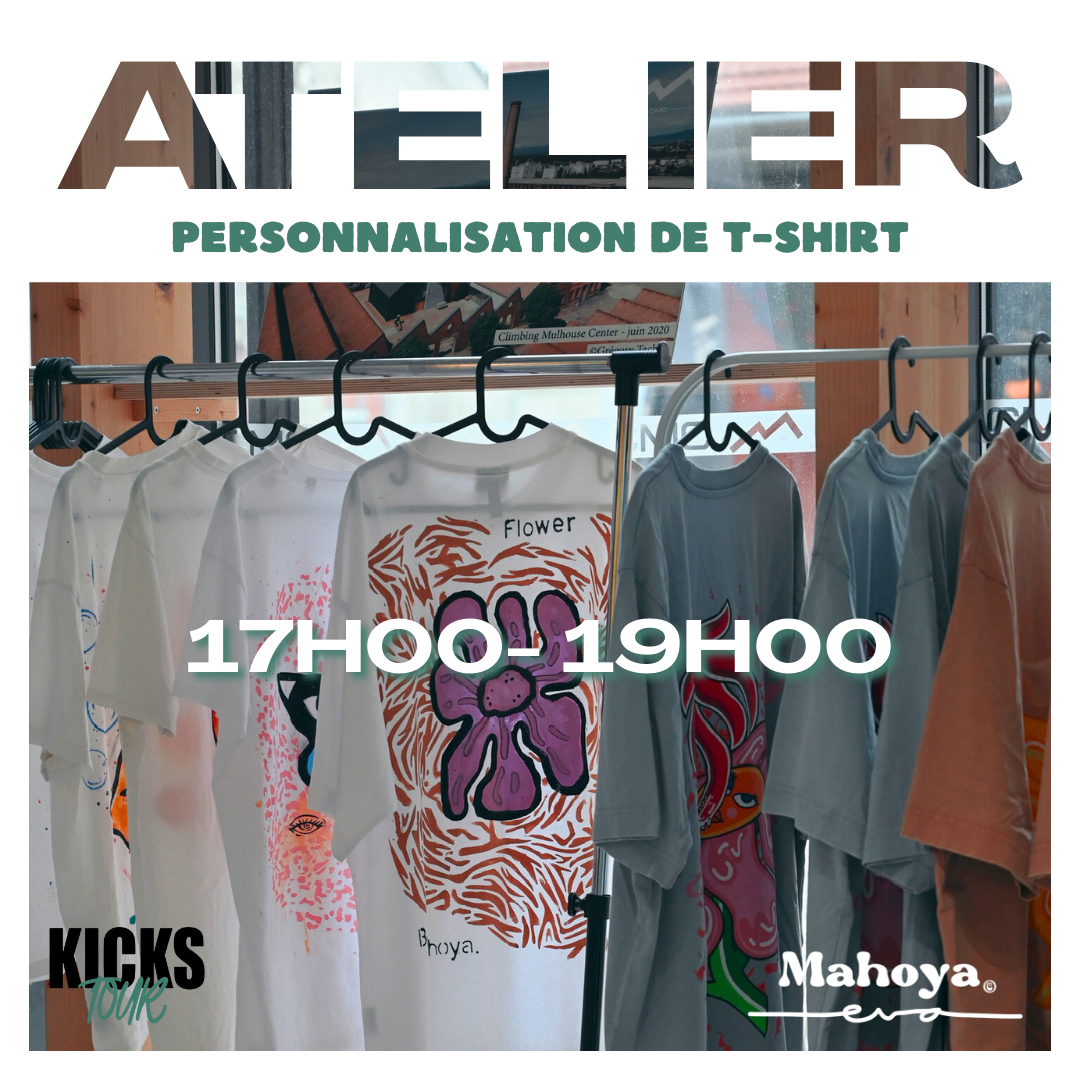 Atelier KICKS TOUR personnalisation de t-shirt - dimanche 07/09 17H00